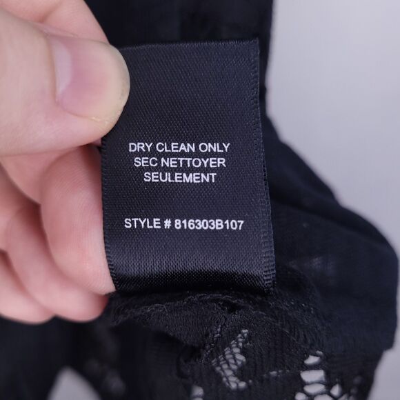 Rebecca Taylor Top Small Black Linen Lace Knit Floral - Picture 12 of 13